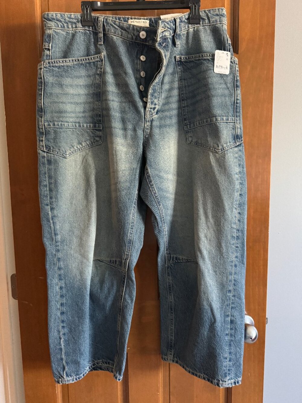 Free People We The Free High Hopes Moxie Jeans Indigo Size 32 NWT - Picture 2 of 13